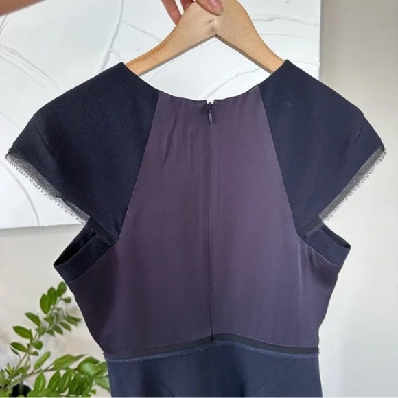 BCBGMAXAZRIA Runway Night Asymmetrical Patchwork Dress in navy black - Picture 8 of 17